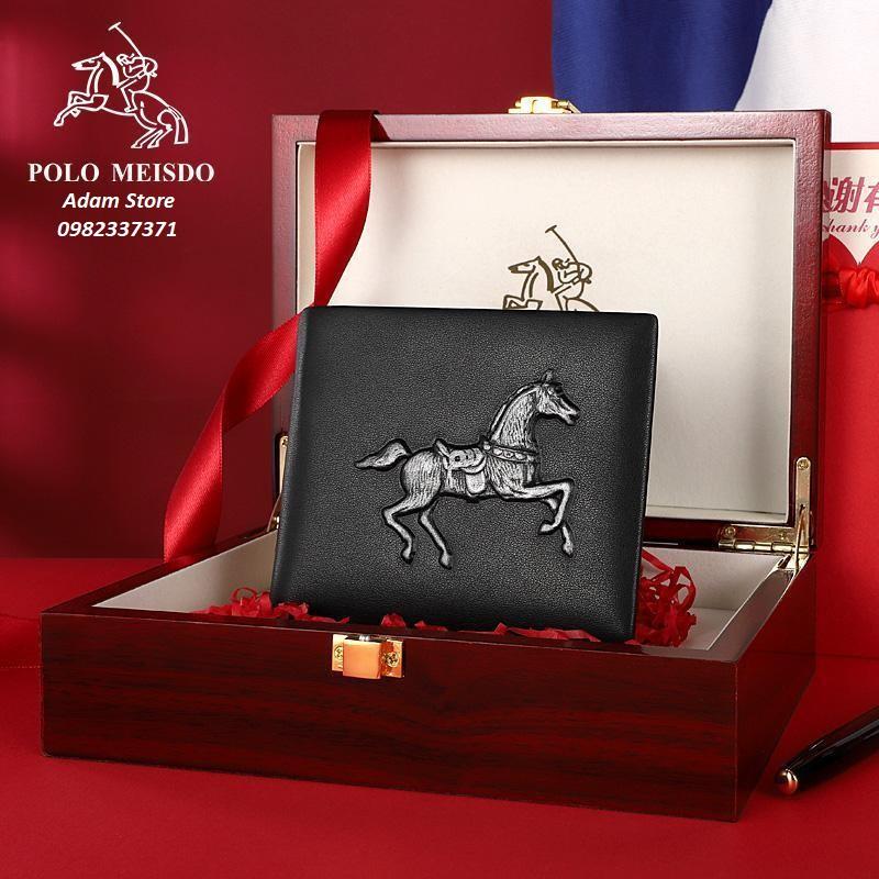 Ví Da Bò Nam Bóp Da Nam Cao Cấp Hàng Hiệu POLO MEISDO (Da Thật 100%) Full Hộp Phù Hợp Làm Quà Biếu Tặng Sinh Nhật