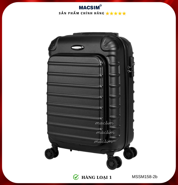 Vali cao cấp Macsim Smooire MSSM158 cỡ 20 inch đen - Hàng loại 1