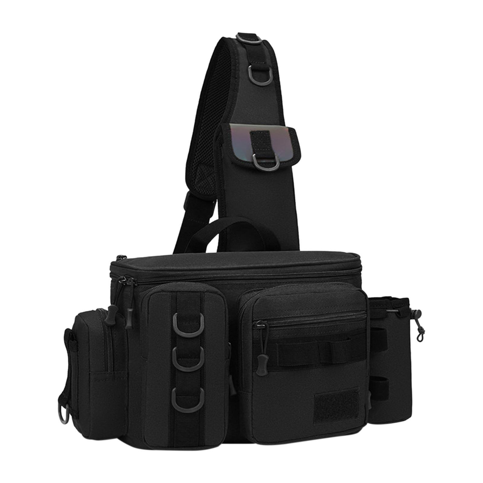 Fishing Tackle Bag Rod Holder Carry Case Bag Chest Pack for Men Women Hiking