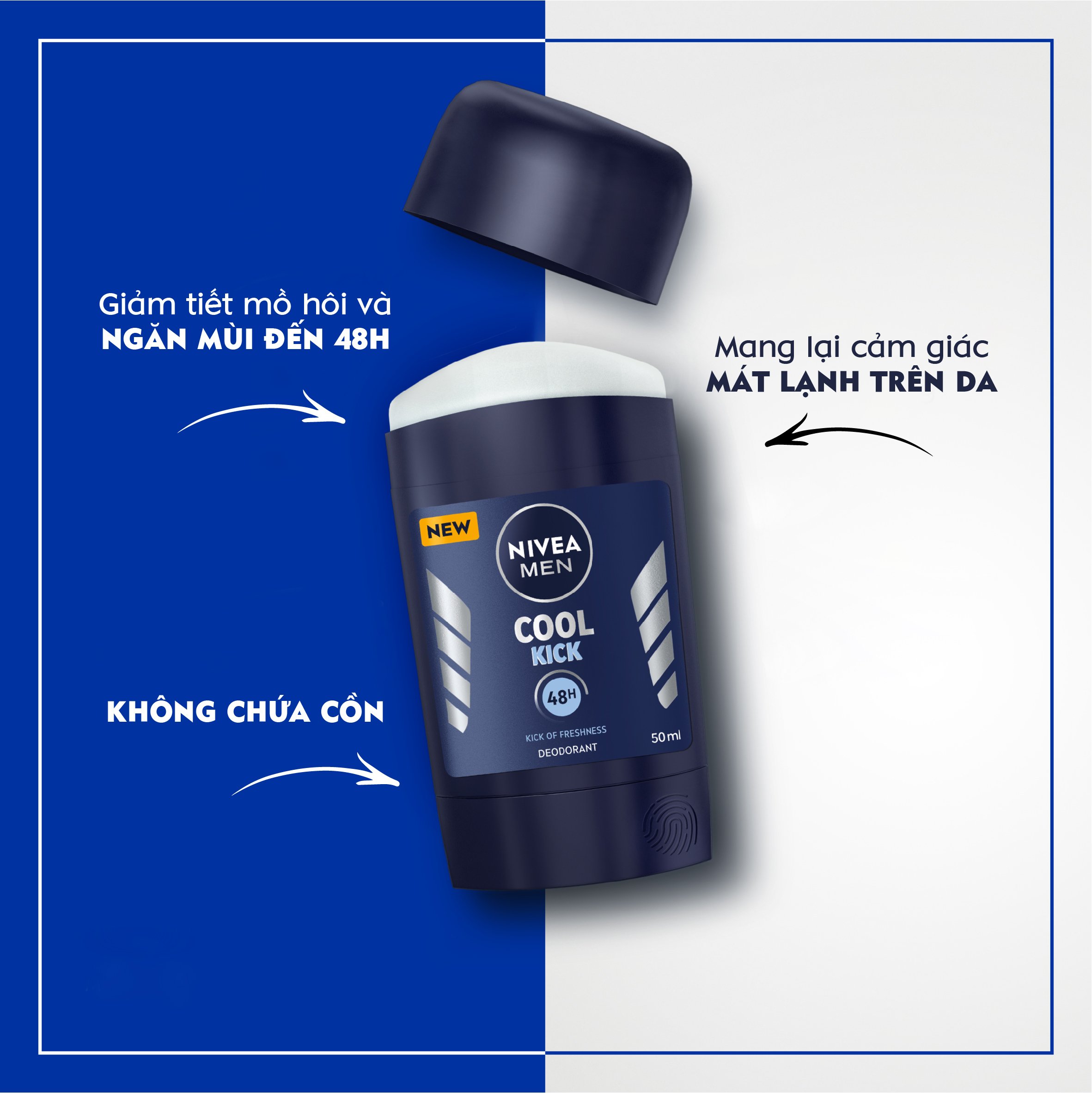 Sáp Ngăn Mùi NIVEA MEN Cool Kick Mát Lạnh (50 ml) - 83139