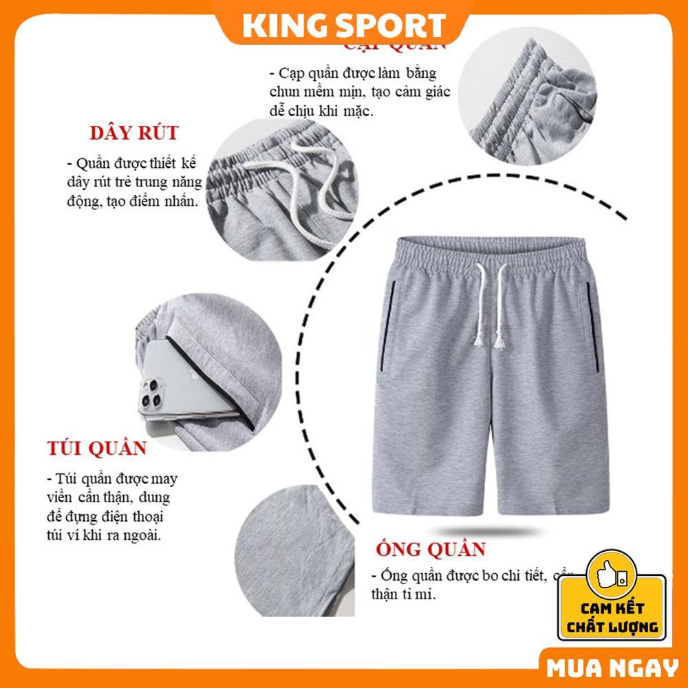 Quần đùi nam thể thao, quần short nam thun unisex ống rộng thể thao thoáng mát hàn quốc BIBINO