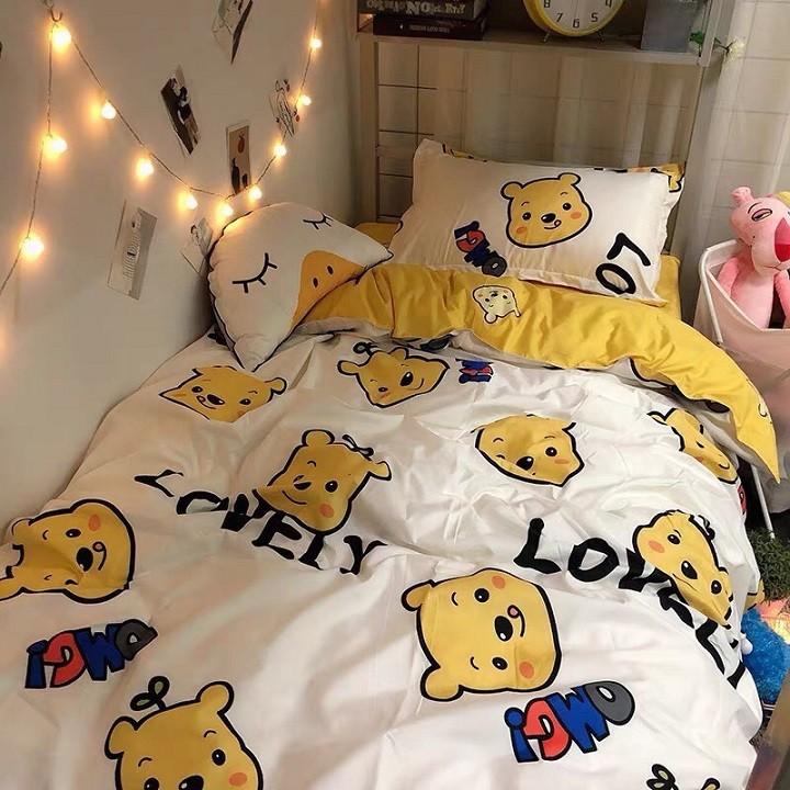 Bộ chăn ga 4 món cotton Tici cao cấp đủ size đủ màu TC04