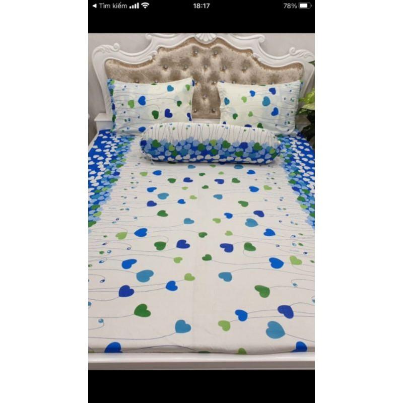 GA CHỐNG THẤM COTTON THUN NANO KHÁNG KHUẨN MINH MẪN - HÌNH TIM XANH