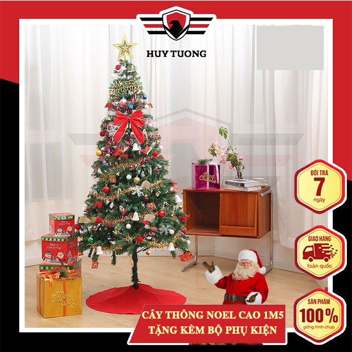 Cây thông noel cao 1m5 tặng kèm bộ phụ kiện