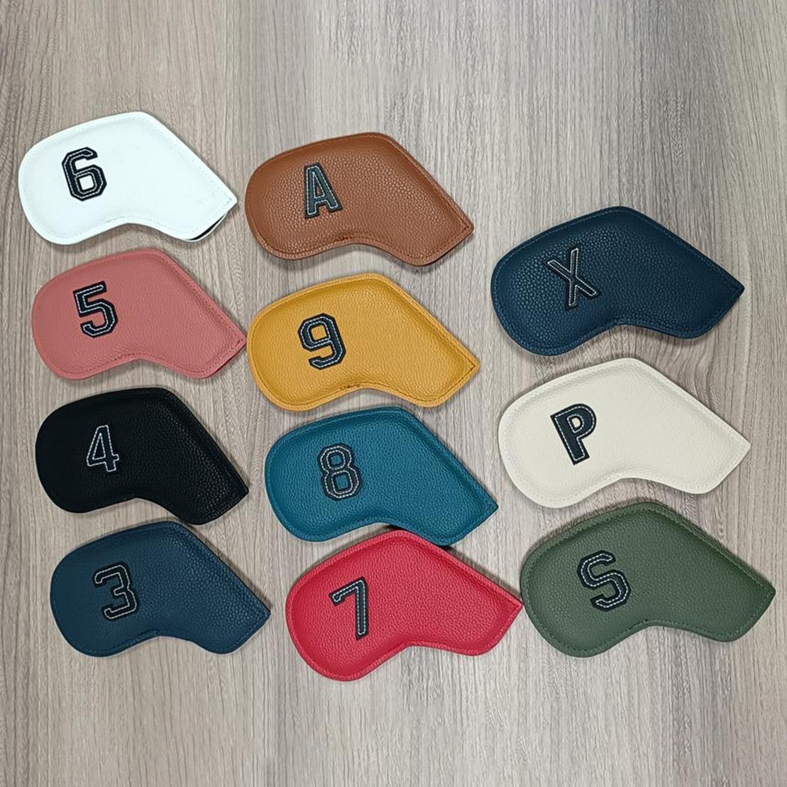 11x Golf Iron Head Covers Set Colorful PU -9 P,A,S, Equipment