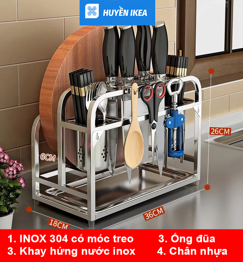 Kệ Inox 304 để dao thớt