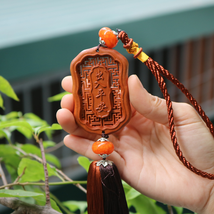 Khánh dây chuyền treo xe ô tô nhà cửa gỗ cao cấp - Phật Bà Quan Thế Âm Bồ Tát - Phật Di Lặc