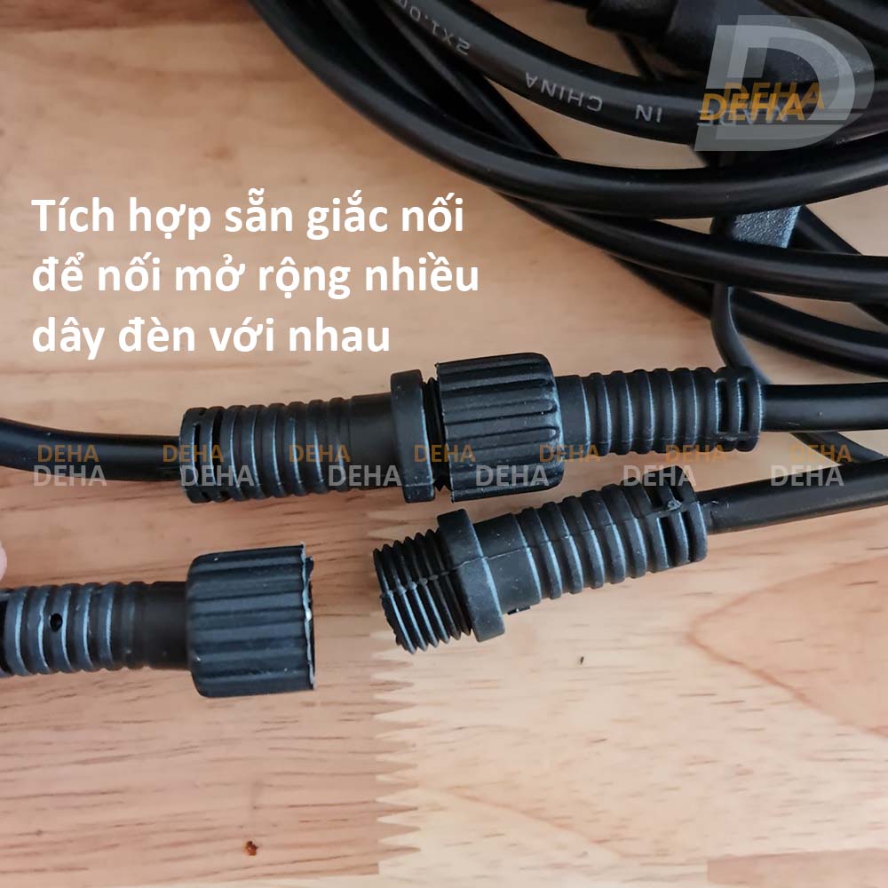 Bộ dây đèn trang trí ngoài trời led Ping Pong chống nước, dây led đúc đui E27 đuôi chuông, bóng Led thả cổ điển Vintage decor nhà hàng, quán nước cafe, bar, trà chanh, trà sữa (Tùy chọn chiều dài dây và loại bóng)