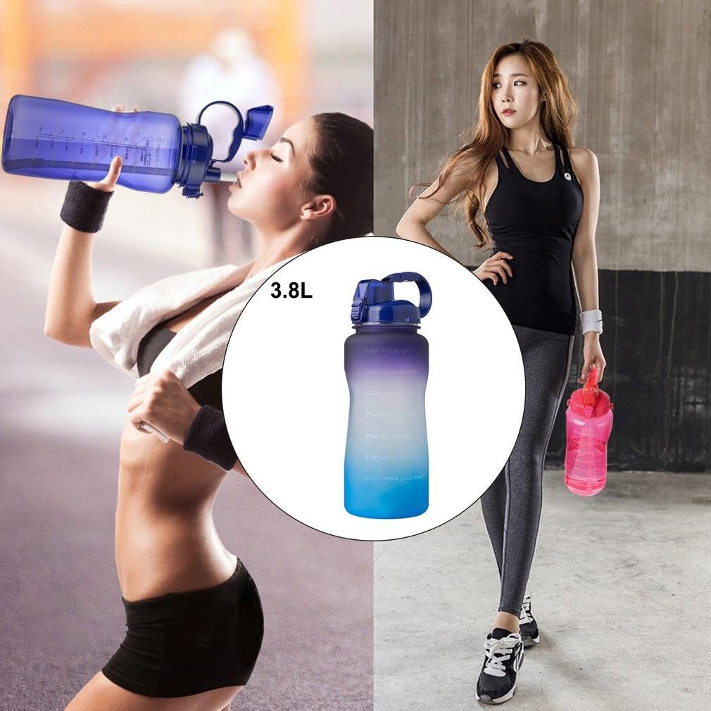 Large Motivational Water Bottle With Time Marker Straw Leakproof Water Jug For Fitness Gym And Outdoor Sports