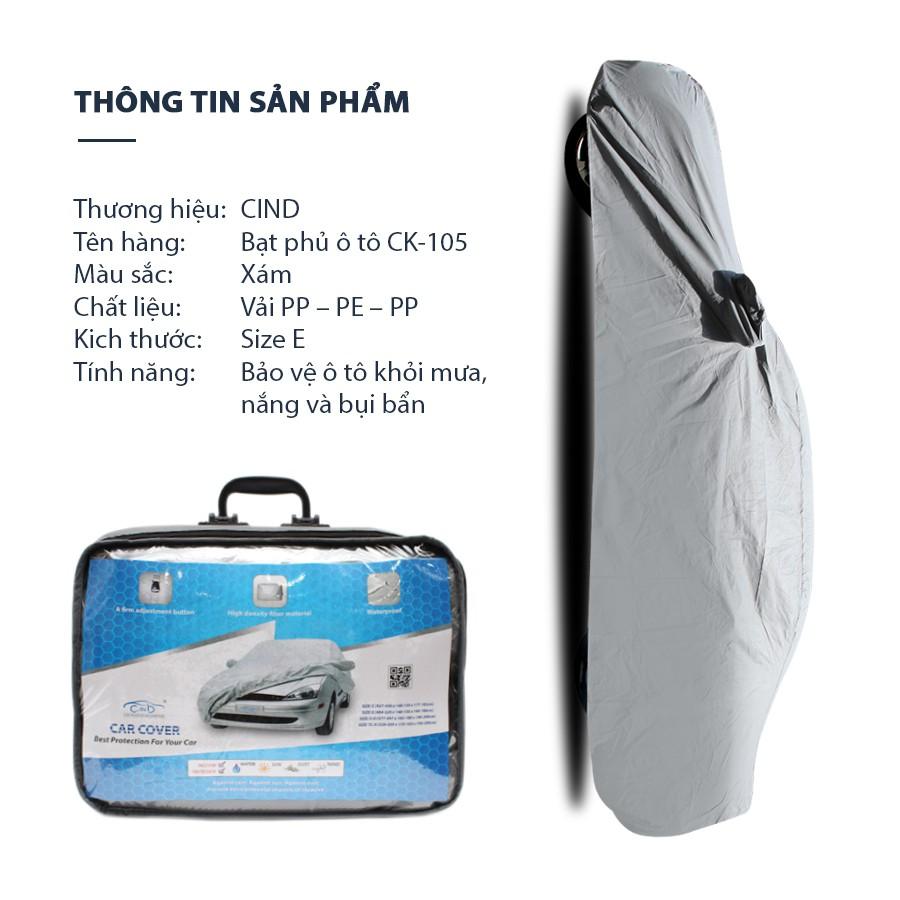 Bạt Phủ Ô Tô CIND CK-105 4 Chỗ Lớn Size E 3 Lớp PP - Nhập Khẩu Chính Hãng