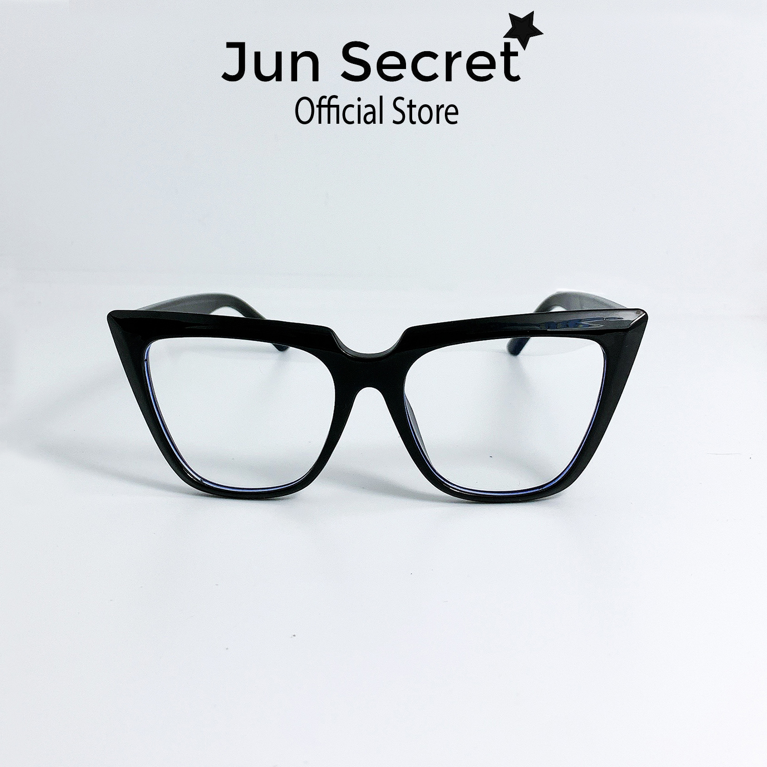 Gọng kính mắt thời trang Jun Secret chất liệu nhựa mắt mèo chống tia UV JS3362