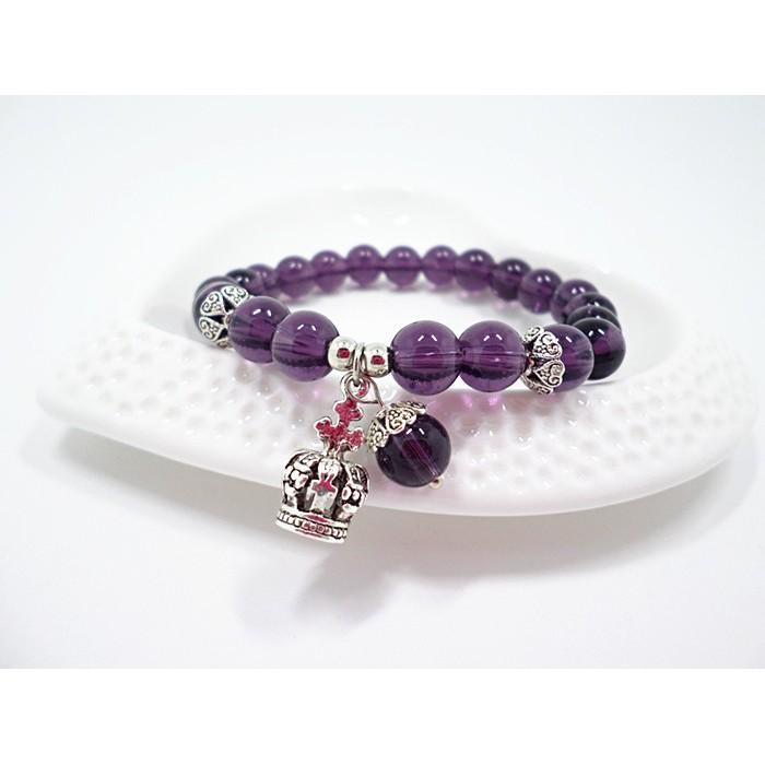 Vòng tay charm vương miện tím