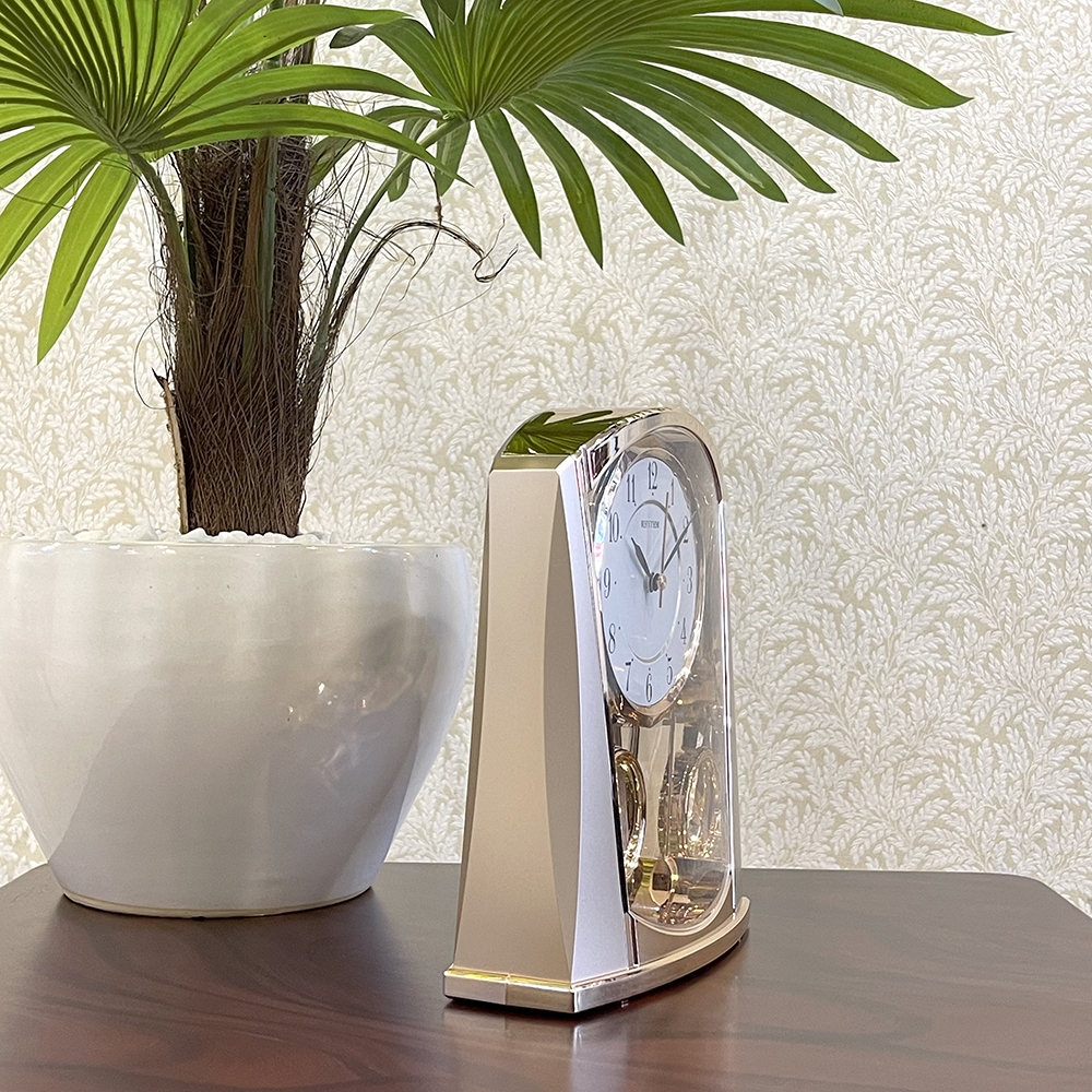Đồng hồ để bàn Nhật Bản Rhythm 4RP772WR13- Kt 7.8 x 21.3 x 7.6cm, 750g. Vỏ nhựa, dùng PIN