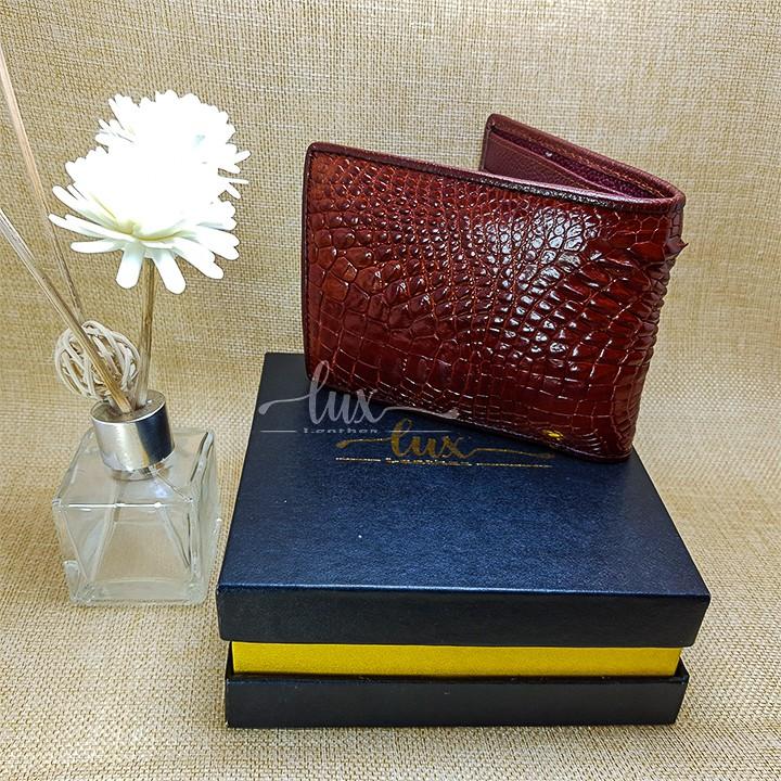 Ví Nam Da cá sấu LuxLeather LM1014 Một mặt - Kiểu Ngang - Da trơn
