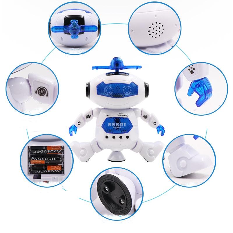 Đồ Chơi Cho Bé Robot Dance, Robot Thông Minh Nhảy Theo Nhạc, Xoay 360 độ.