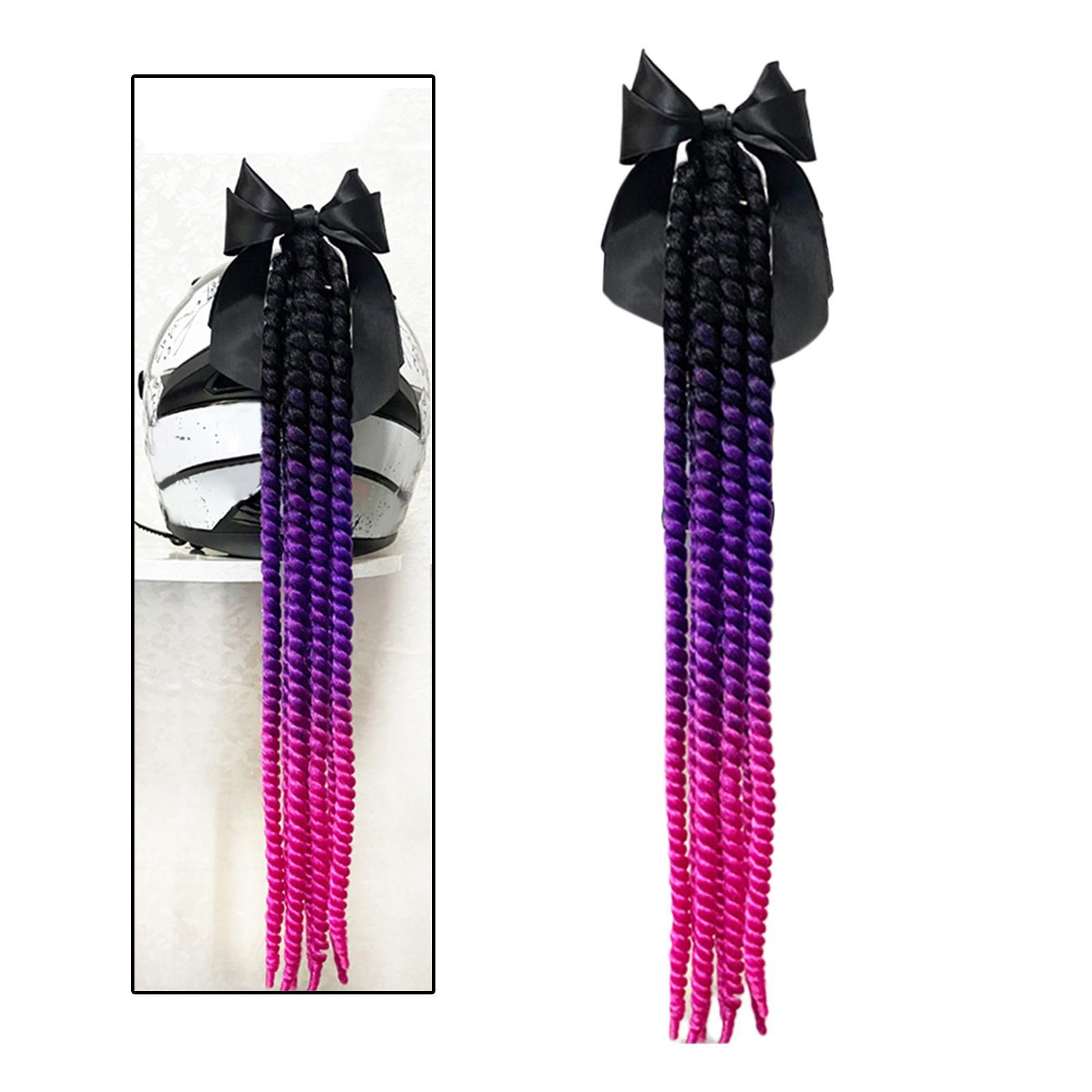 Helmet Braids Ponytail with Bowknot Decoration Dreadlocks