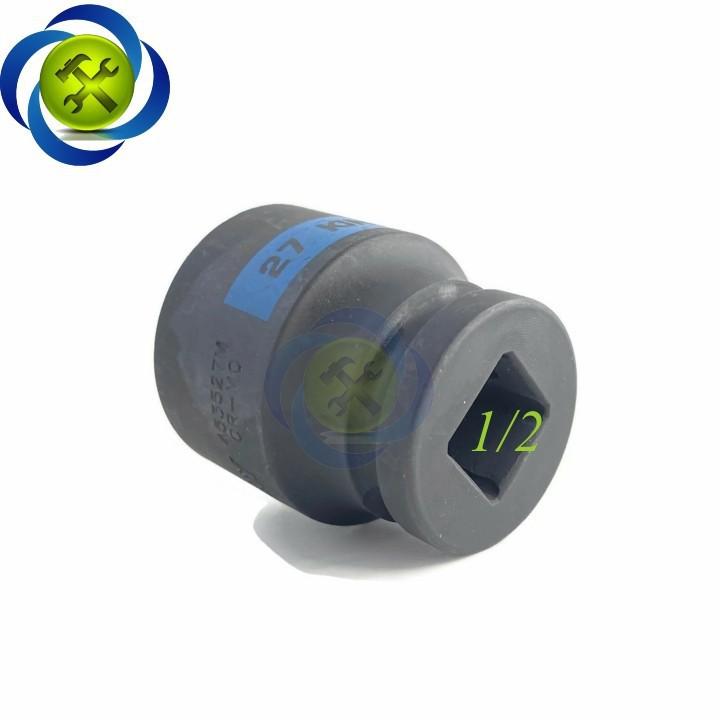 Tuýp 27mm loại 1/2 Kingtony 453527M ngắn 6 cạnh màu đen