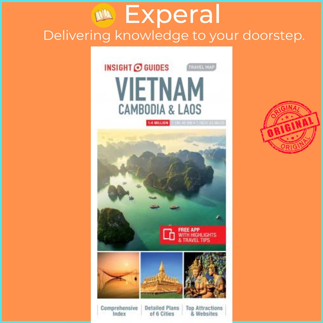 Hình ảnh Sách - Insight Guides Travel Map Vietnam, Cambodia & Laos (Insight Maps) by (UK edition, paperback)