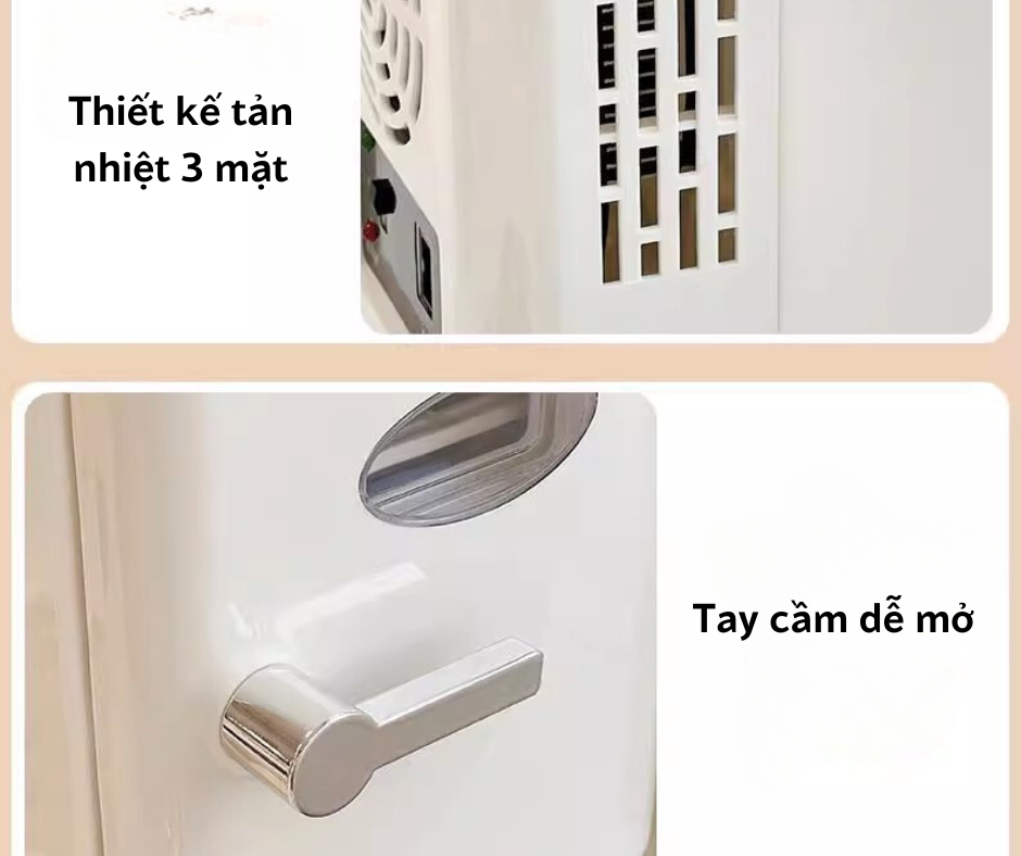 Tủ lạnh mini 2 chế độ nóng lạnh 4 lít cho gia đình và ô tô