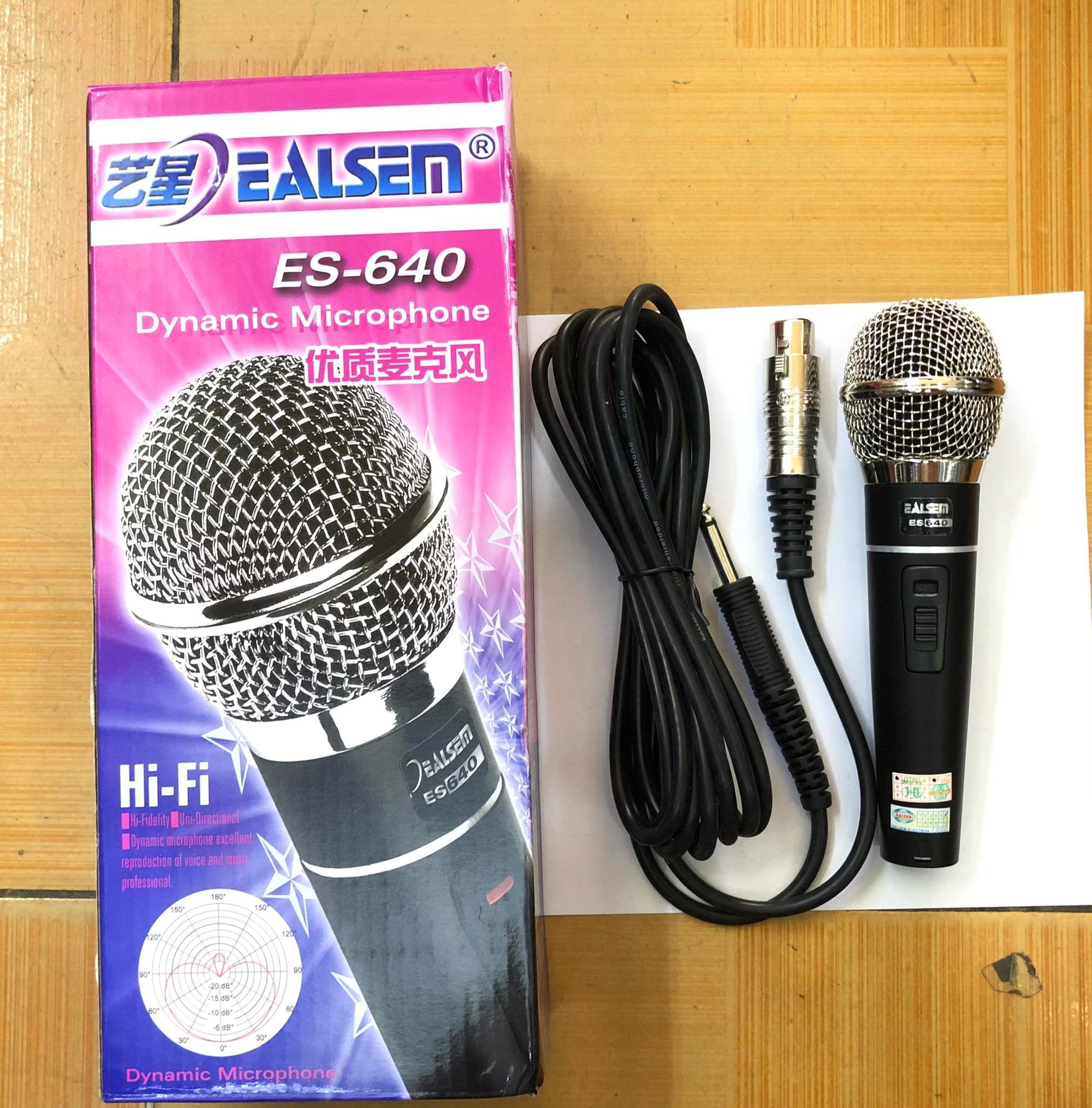 Micro Karaoke Có Dây Ealsem ES-640 hàng chính hãng,mic kim loại,hát cực hay,kiểu dáng rất sang trọng- hàng chính hãng