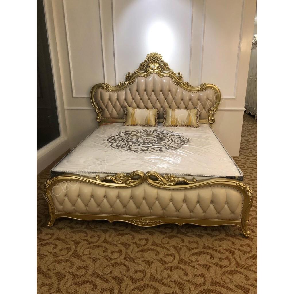 Giường ngủ tân cổ điển màu vàng đồng sang trọng, đẳng cấp BED-2001-gold-1.8m- YDF