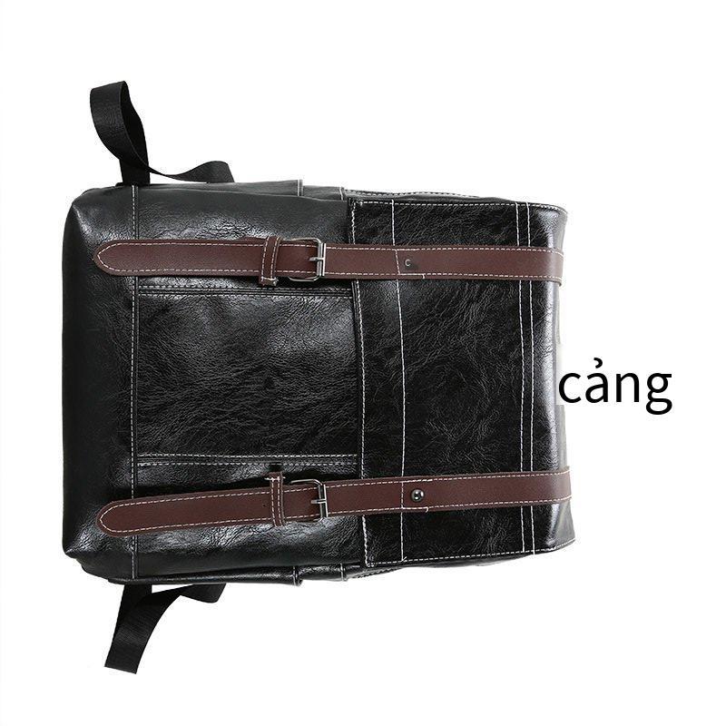 Khuyến mại mới PU ba lô retro túi đựng máy tính nam phong cách Anh Quốc học sinh cặp đi du lịch giải trí ba lô nữ thủy triều