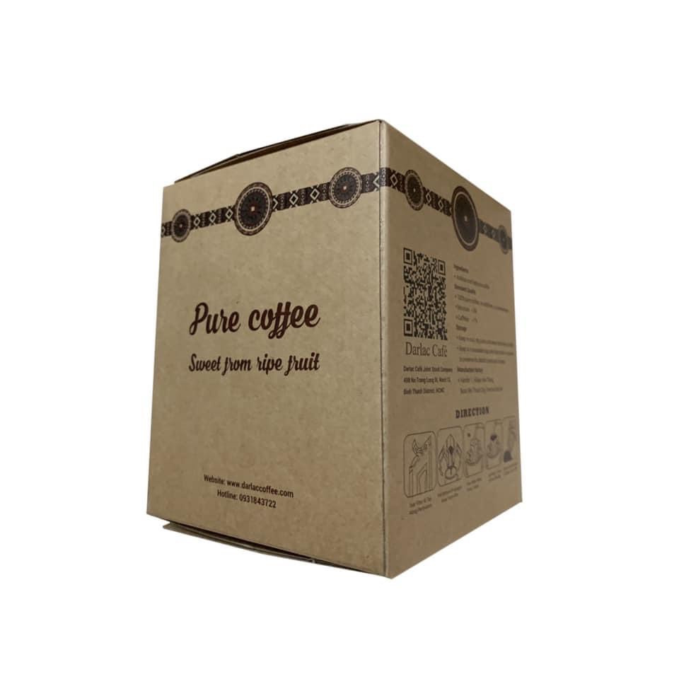 Combo 4 hộp Cà phê túi lọc hiệu Darlac Café Hộp 150g (10 túi ) - Tặng bình giữ nhiệt và ly thủy tinh cao cấp