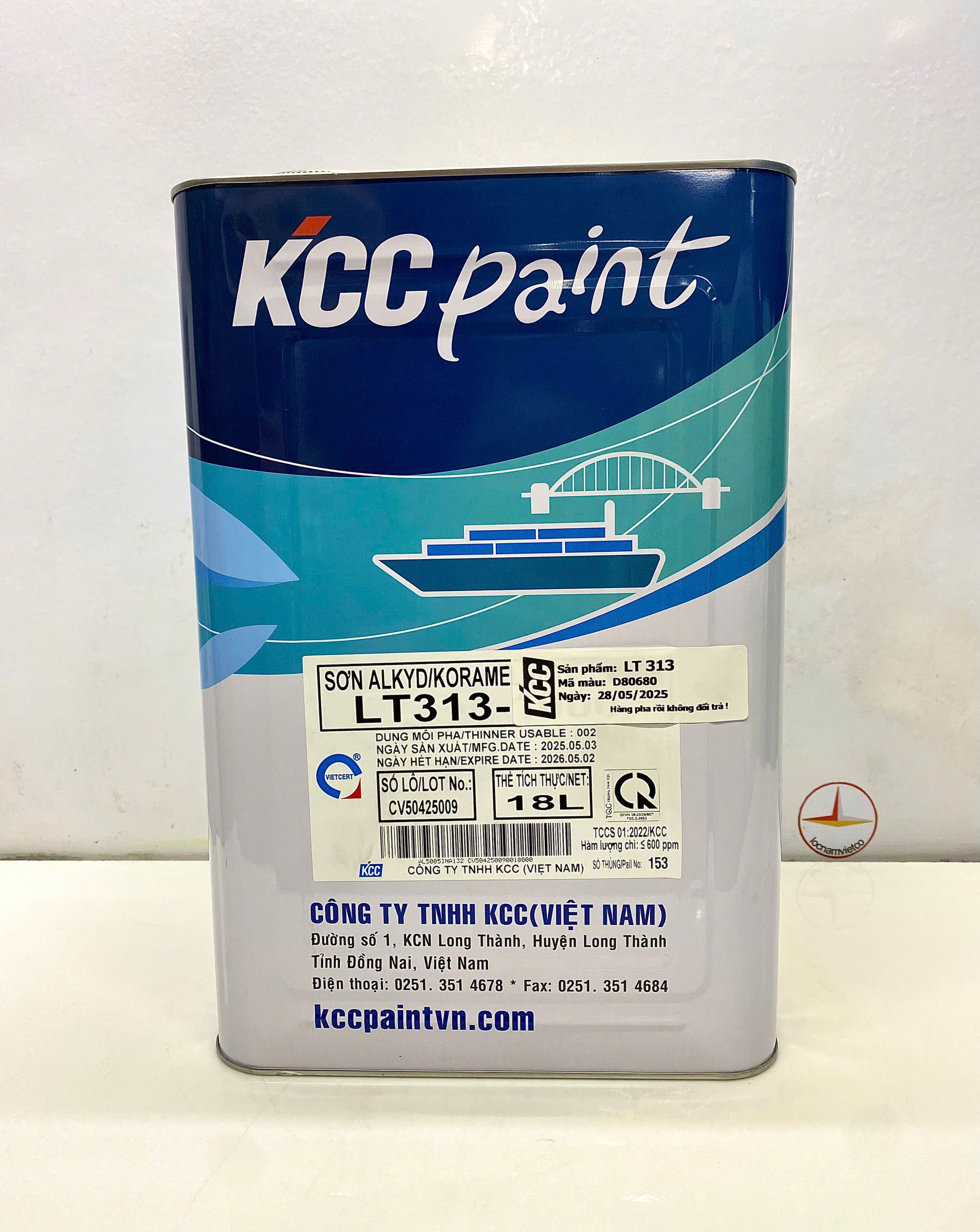 Sơn Alkyd KCC LT313 Base A màu xám D80680 _18L