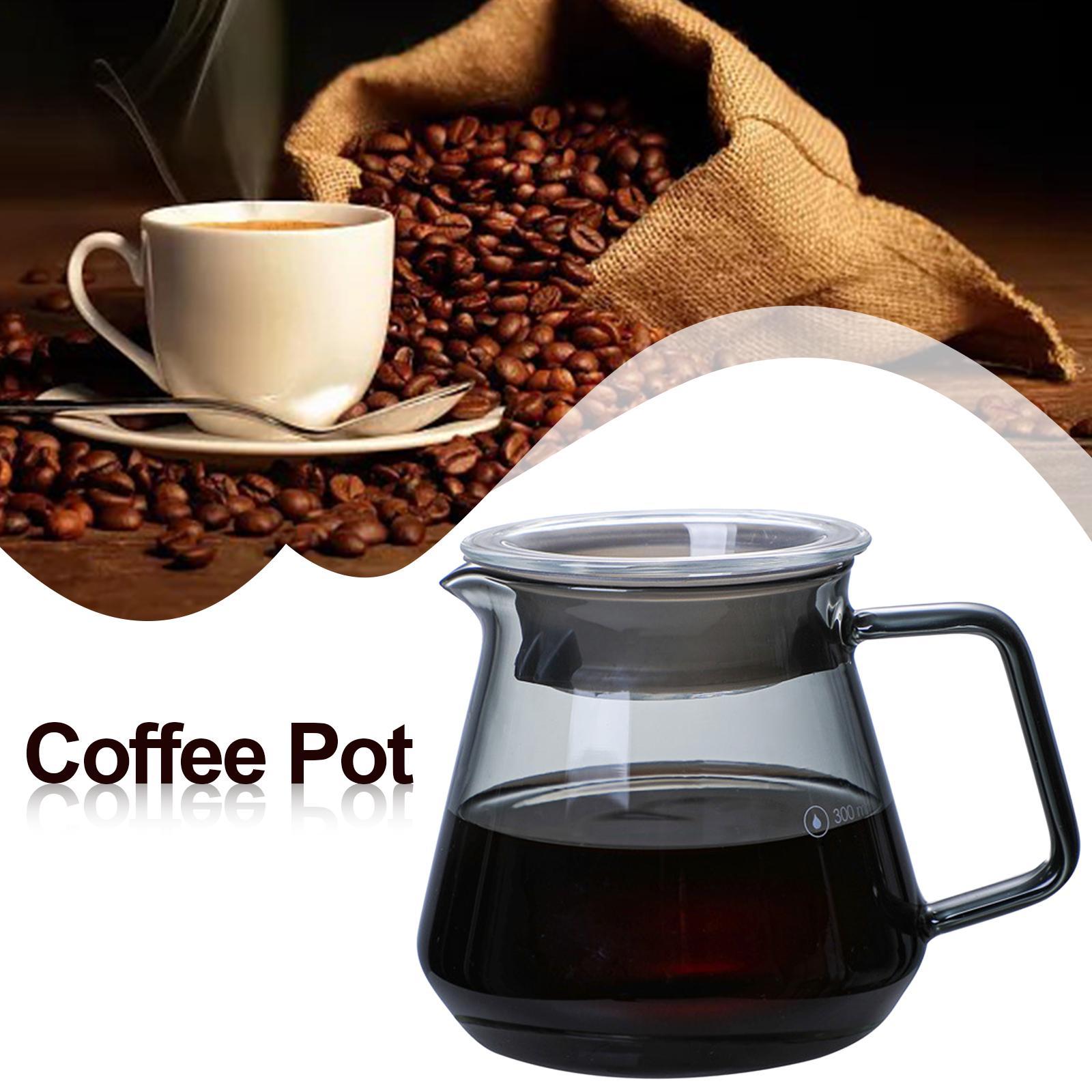Pour Over Coffee Pot Carafe Coffee Brewer, Heat Resistant Coffee Maker for Barista Bar Cafe