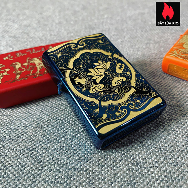 Bật Lửa Zippo 20446 Khắc Hoa Sen – Zippo 20446.Sen