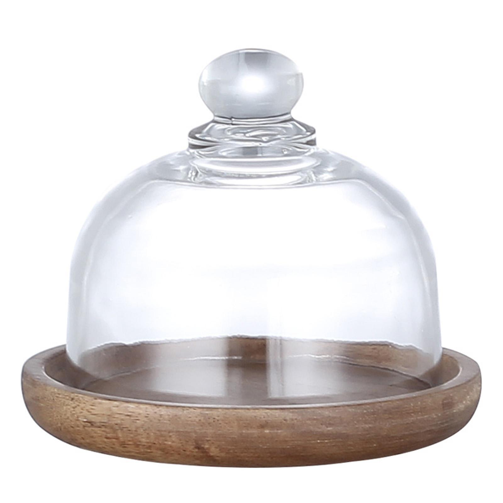 Nordic Glass Cover Serving Tray Cloche Dome Storage Cake Stand Bread Plate M