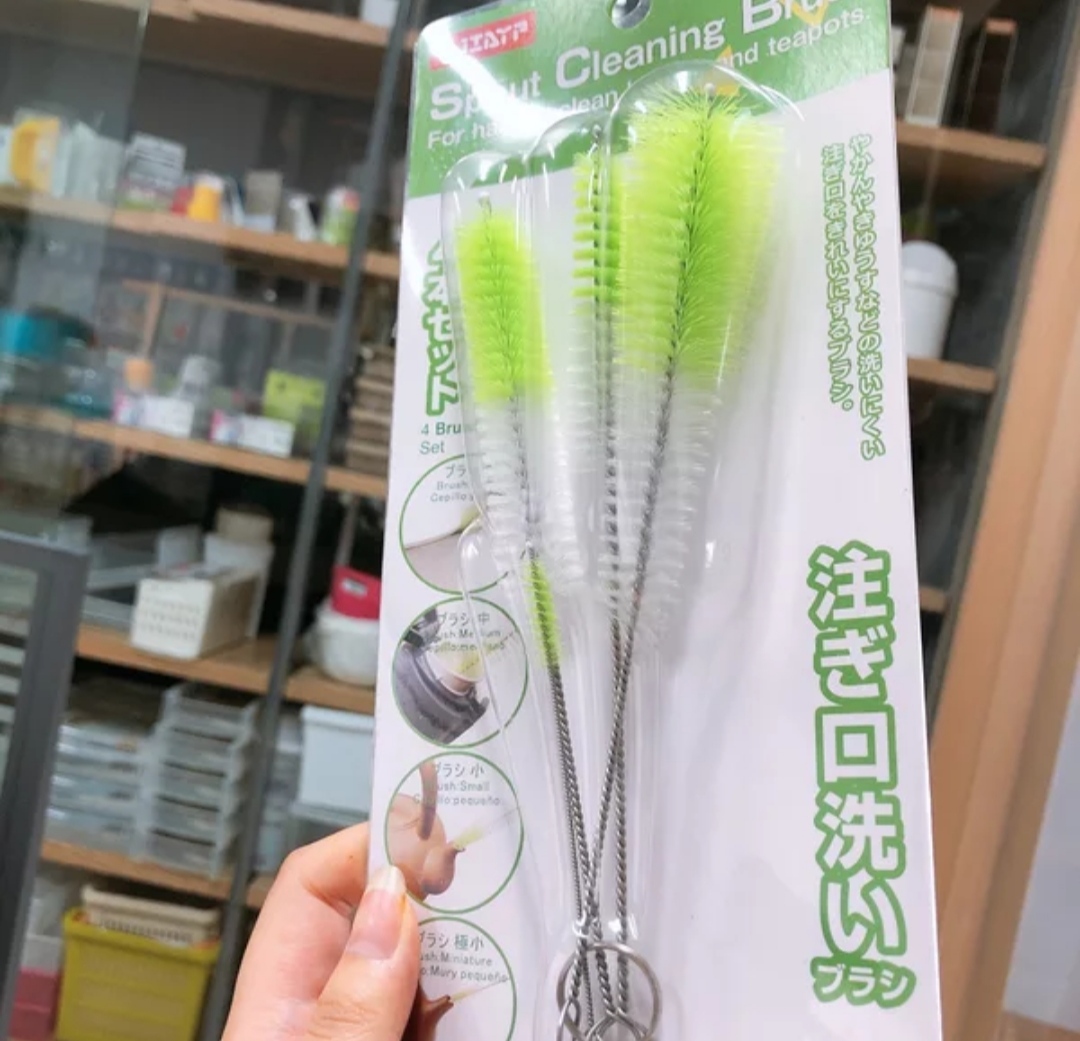 Combo bộ 4 cọ vệ sinh rửa vòi ấm trà, cà phê, lọ chai