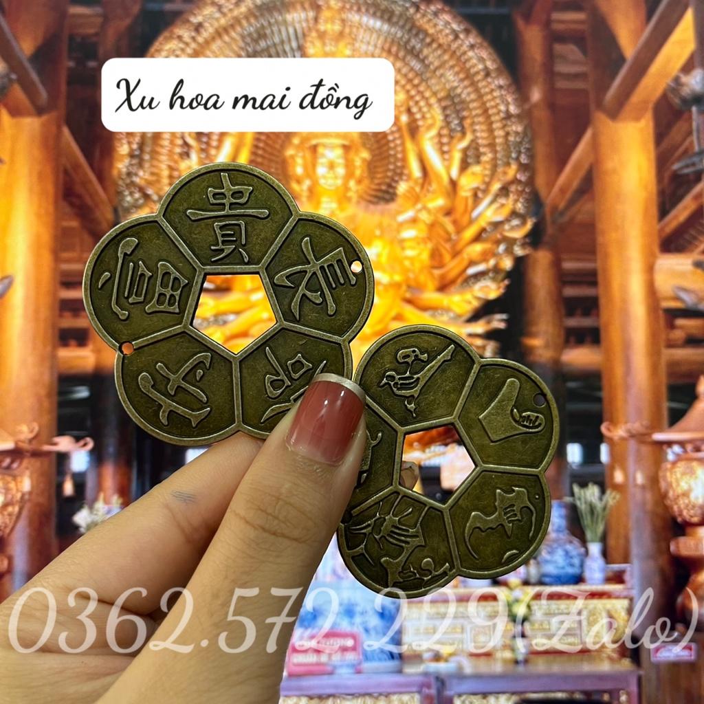 Xu Hoa Mai, Xu phong thủy, Xu tài lộc , Xu may mắn, Hoa mai 5 cánh