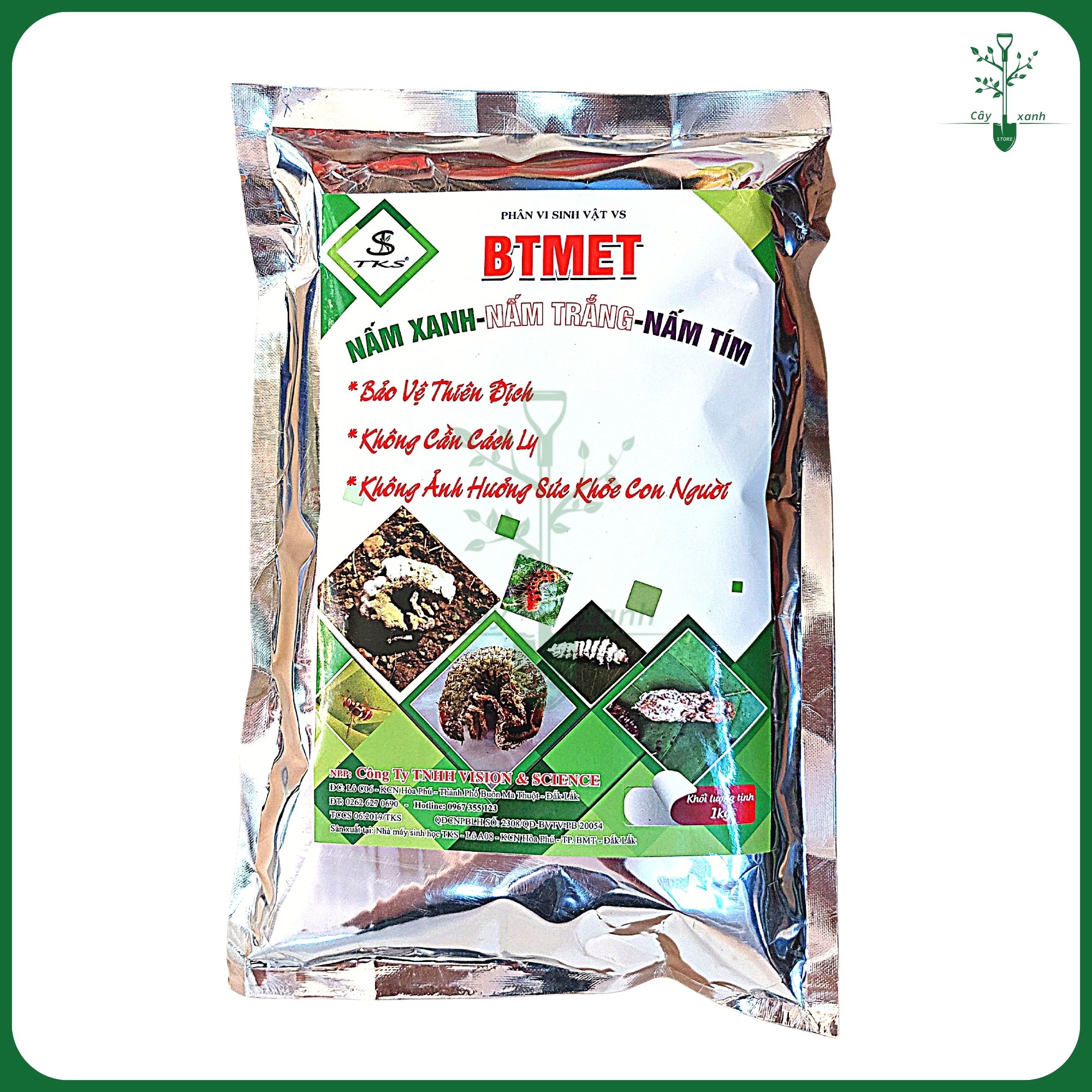 Chế phẩm trừ sâu sinh học TKS BTMET NẤM 3 MÀU - An toàn, Không cần cách ly - Gói 1kg - Cây Xanh Store