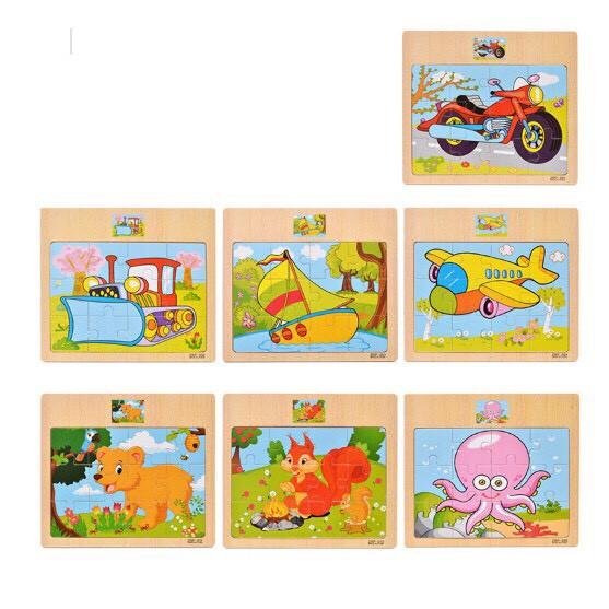 Tranh puzzle Gỗ Ghép 12 Mảnh Cho Bé Yêu