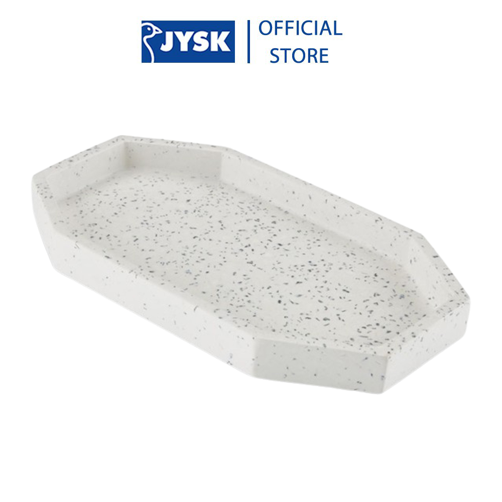 Khay trang trí | JYSK Jesper | xi măng | trắng | R14xD25cm