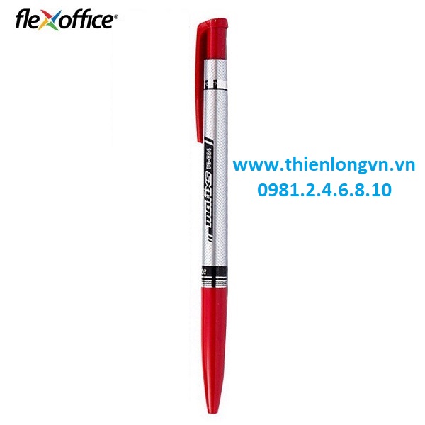 Hộp 20 cây bút bi 0.7mm Flexoffice - FO024 mực đỏ