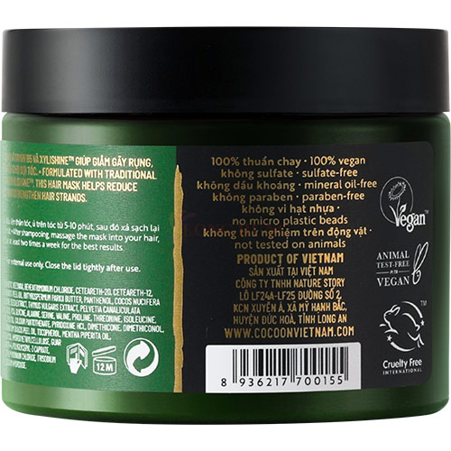 Kem ủ tóc bưởi Cocoon Pomelo Hair Mask giúp giảm gãy rụng và làm mềm tóc (200ml) - Hàng chính hãng
