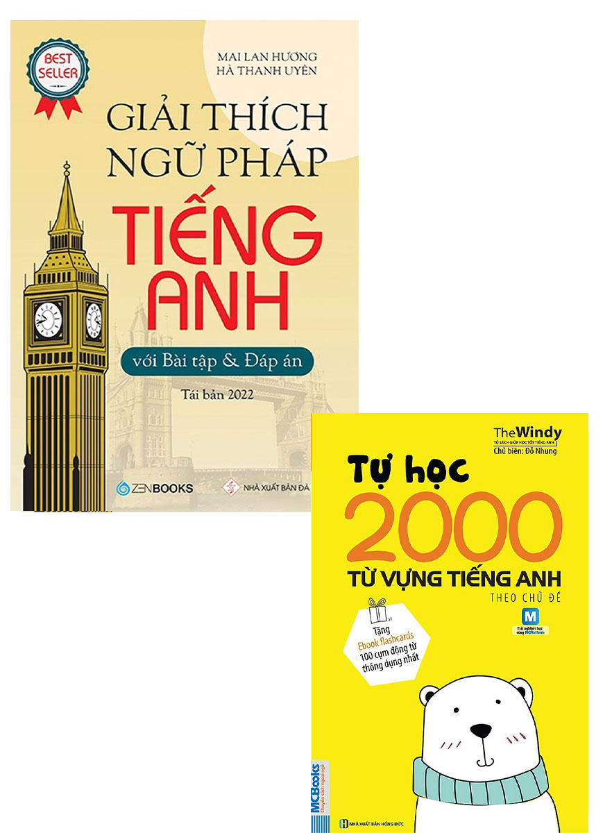 Combo Giải Thích Ngữ Pháp Tiếng Anh Với Bài Tập Và Đáp Án + Tự Học 2000 Từ Vựng Tiếng Anh Theo Chủ Đề  _ZEN