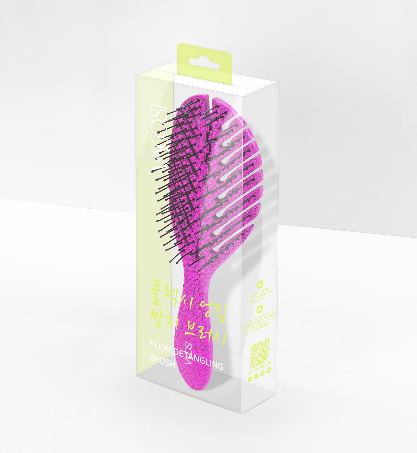 Lược chải tóc gỡ rối, Hồng VACOSI MAGENTA VENT DETANGLING HAIR BRUSH - C18