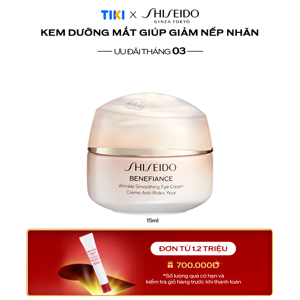 [NEW] Kem dưỡng mắt Shiseido Benefiance Wrinkle Smoothing Eye Cream 15ml - Phiên bản mới