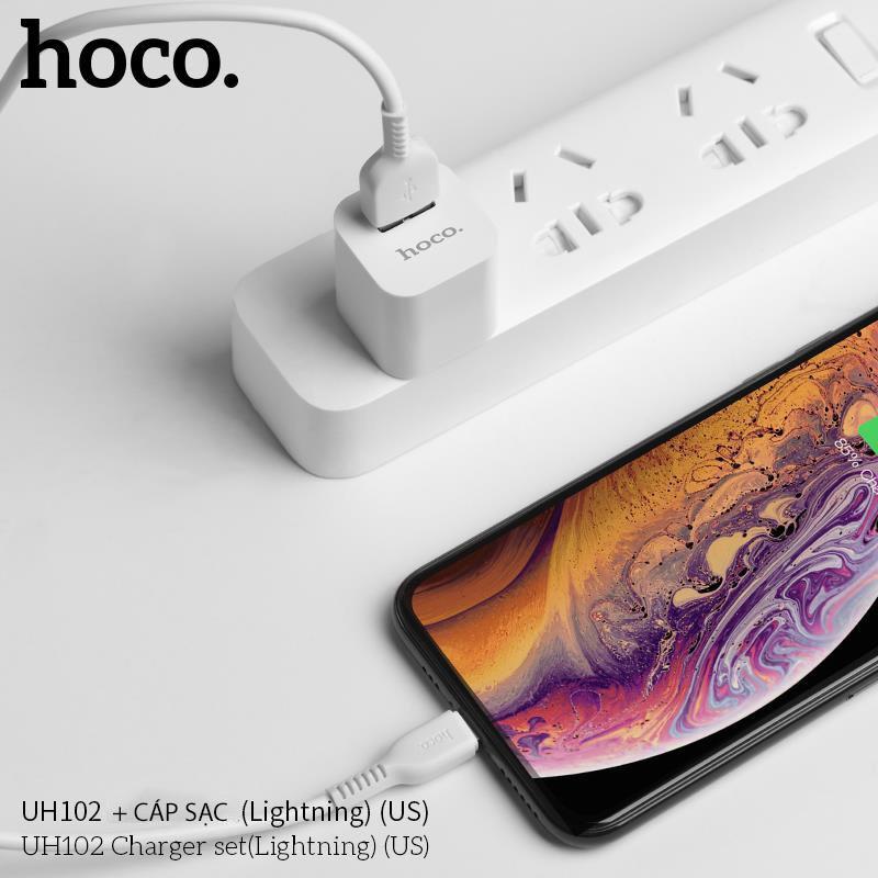 Bộ Củ Sạc Hoco UH102 + Cáp Sạc Hoco Kèm Theo - Hàng Chính Hãng