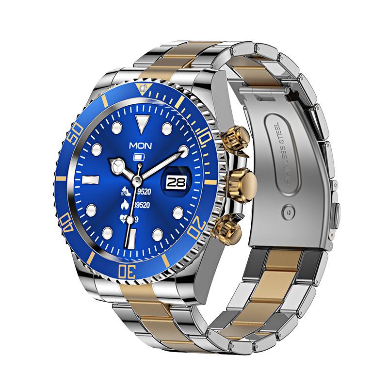 Phong Cách Mới Nhất Mới AW12 Cuộc Gọi Bluetooth Đồng Hồ Thông Minh Xoay Viền Nhạc Phát Hiện Nhịp Tim Huyết Áp Đồng Hồ Thông Minh Nam
