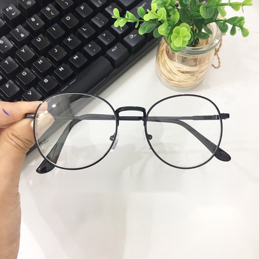 Gọng kính cận, Kính giả cận vintage Kim loại cho Nam và Nữ + Tặng Tuavit Kính Xinh Mini đa năng