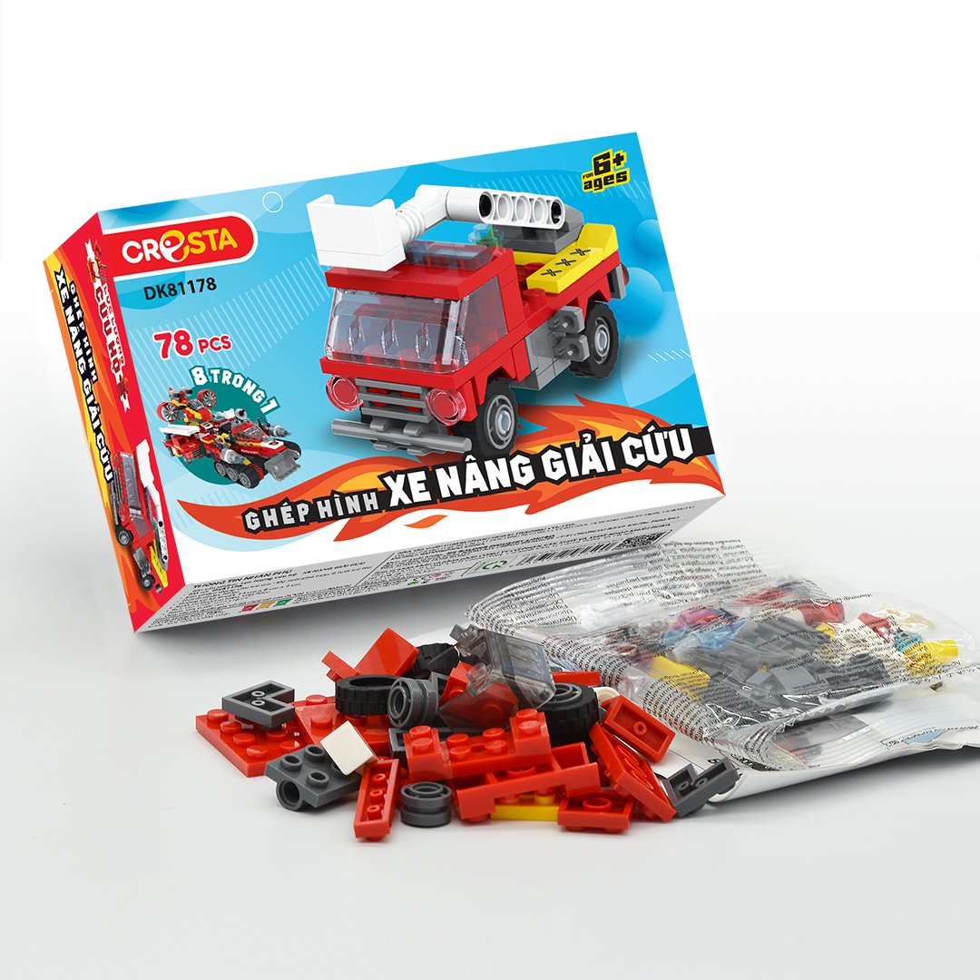 Đồ Chơi Ghép Hình Duka - Lực Lượng Cứu Hộ_ Xe Nâng Giải Cứu DK81178
