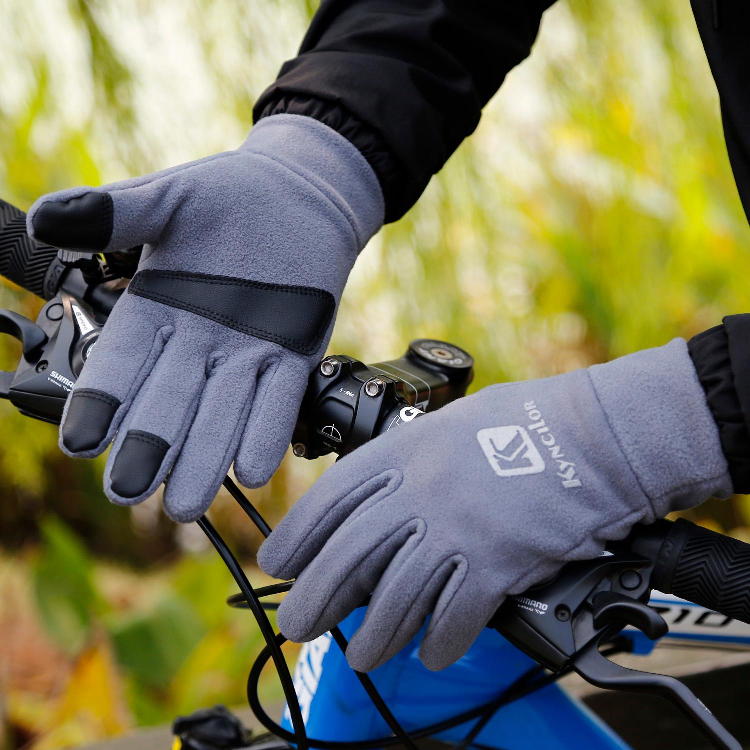 Kyncilor Đi Bộ Đường Dài Mùa Đông Găng Tay Xe Đạp Ấm Nhung Fulll Ngón Tay Thể Thao Màn Hình Cảm Ứng Găng Tay Nhiệt Xe Máy Găng Tay Xe Đạp Color: A0010-RD Size: XL