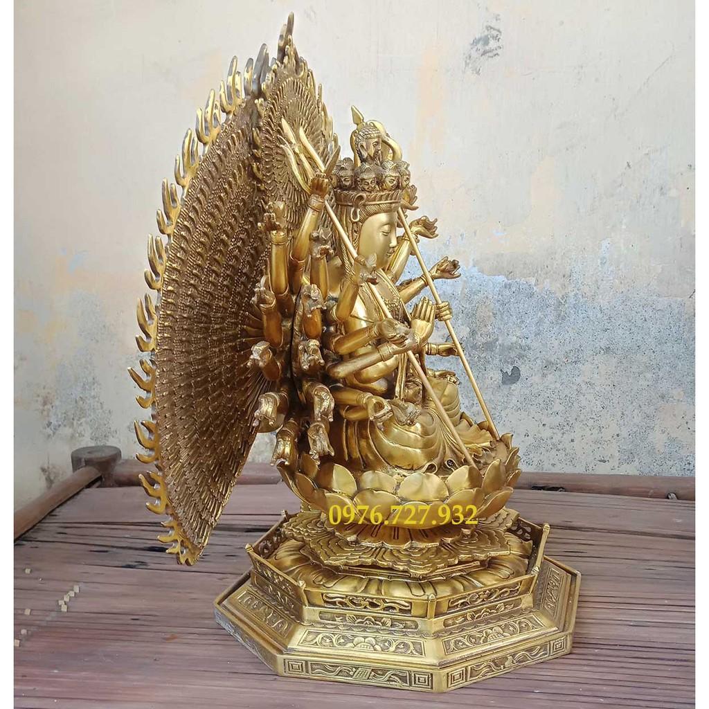 Tượng phật thiên thủ thiên nhãn cao 41cm bằng đồng, bán tượng thiên thủ bằng đồng, tượng phật thiên thủ thiên nhãn