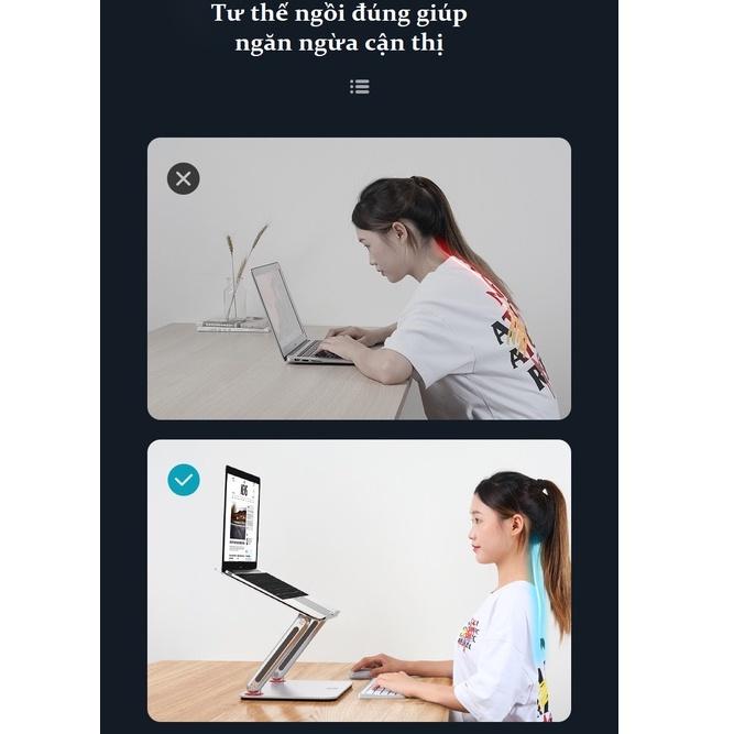 Giá đỡ laptop chống rung, kệ đỡ máy tính nhôm cao cấp hỗ trợ tản nhiêt tốt, có thể gấp gọn