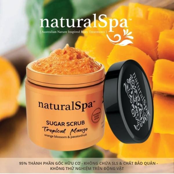 Kem tẩy tế bào chết tinh thể đường giúp tái sinh tế bào, sáng khỏe làn da - naturalSpa Tropical Mango Sugar Scrub 500gr