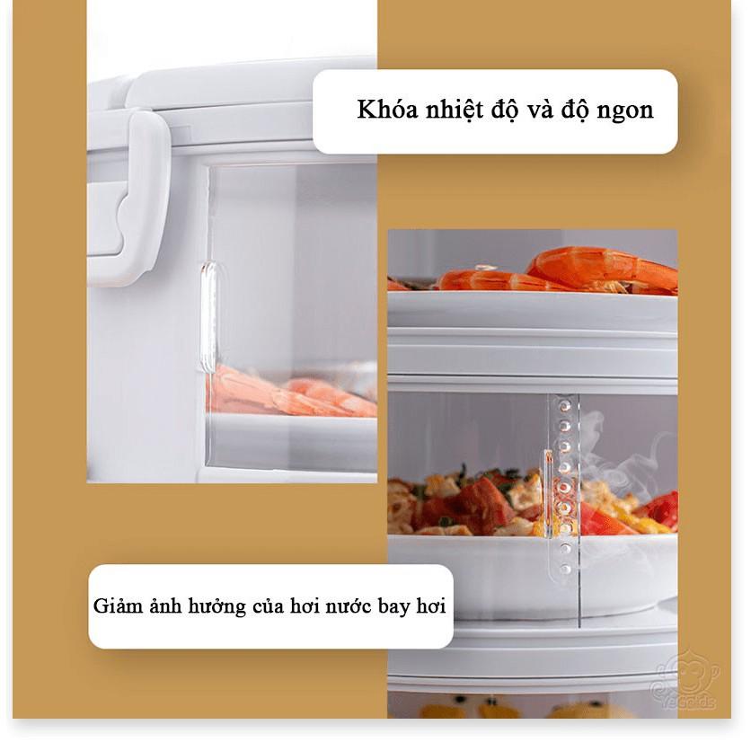 Chiếc lồng Vegetable Cover giữ nhiệt thức ăn xách tay, thiết kế khóa (3 tầng)